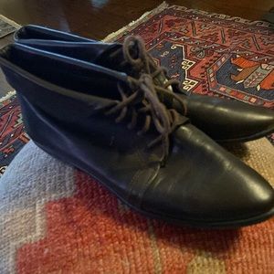 Brown ankle lace up booties size 8